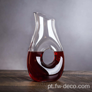 Decantador de vinho de vidro transparente de 1,5L